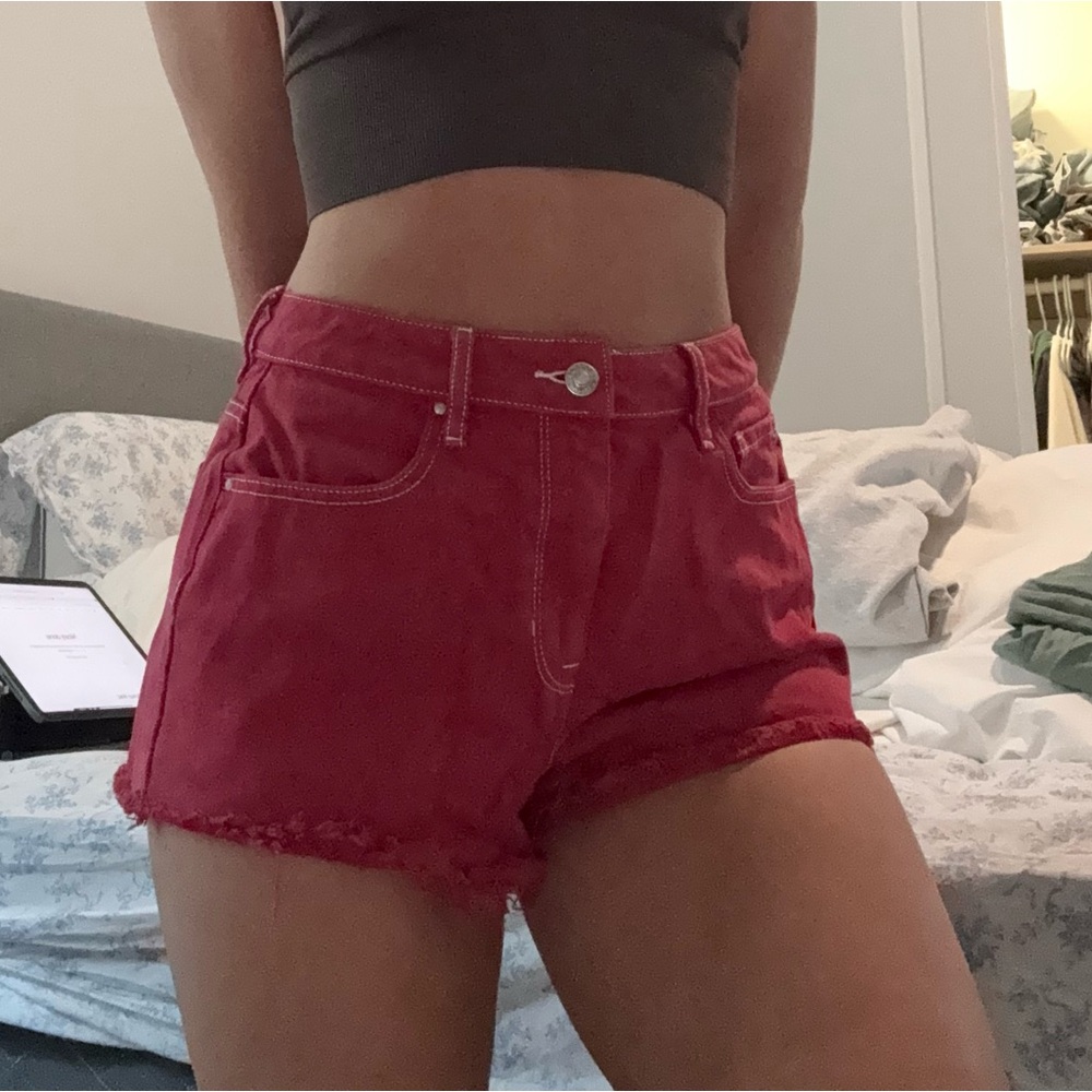 PacSun Red denim shorts size 27